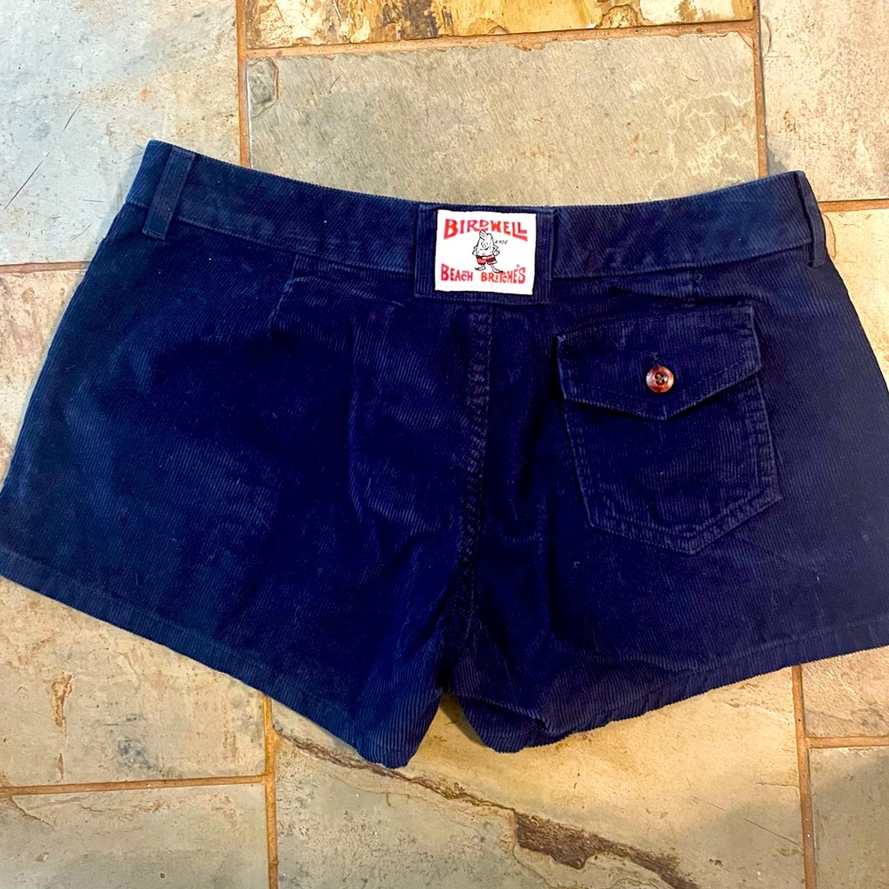Corduroy shorts made by birdwell , navy blue